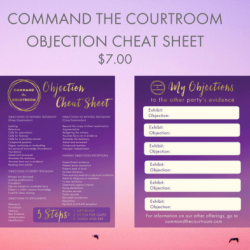 Mock trial objections cheat sheet