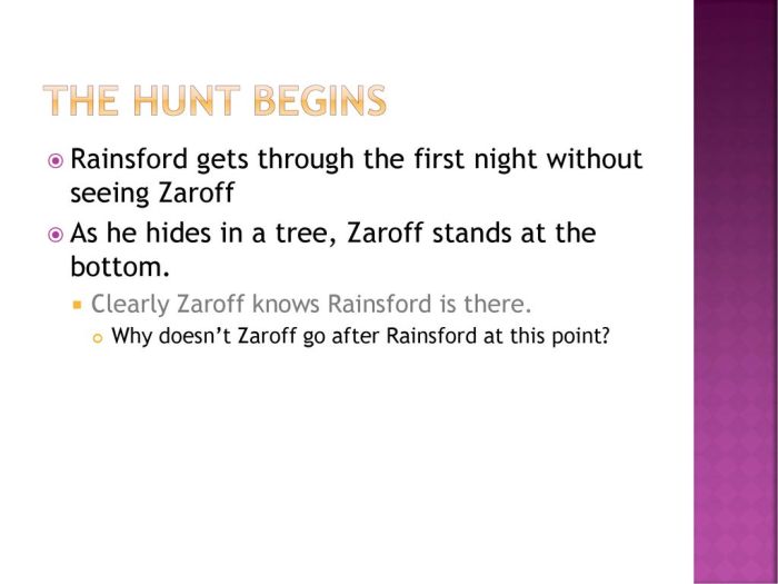 Why did rainsford kill zaroff