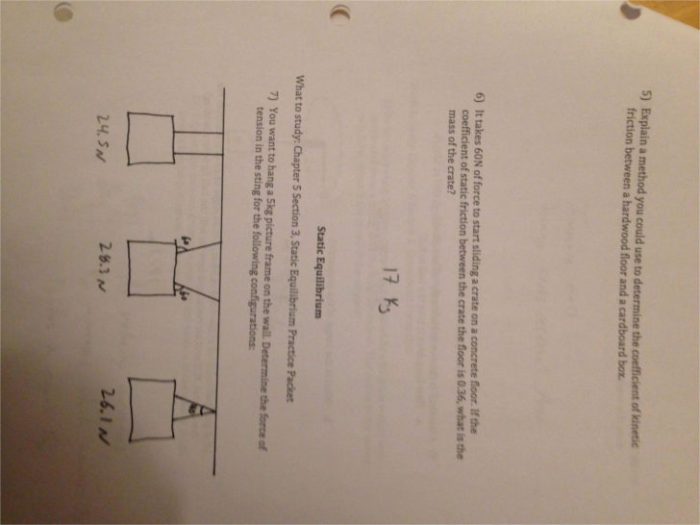 Coefficient of friction worksheet answers