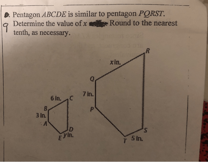 Pentagon perimeter centimeters length