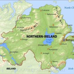 Map of ireland with mountains