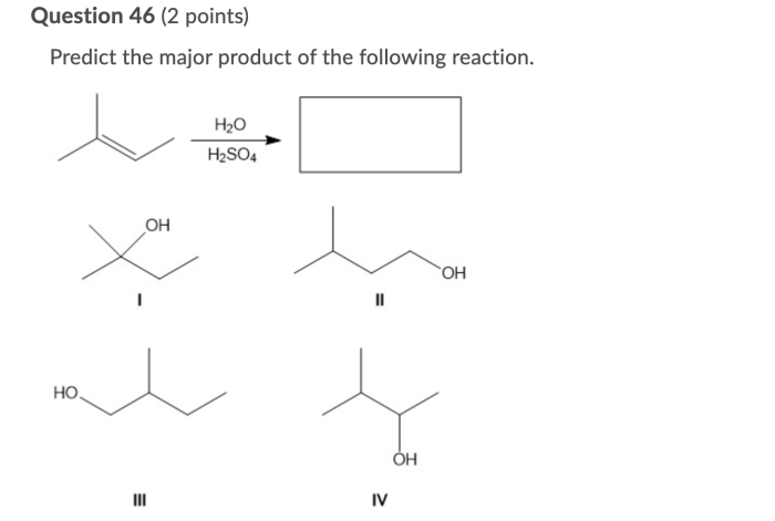 Predict the major product for the reaction shown