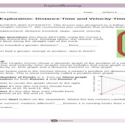 Gizmo distance-time and velocity-time graphs answers