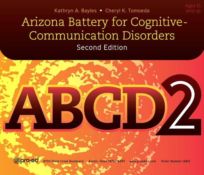 Arizona battery for communication disorders of dementia